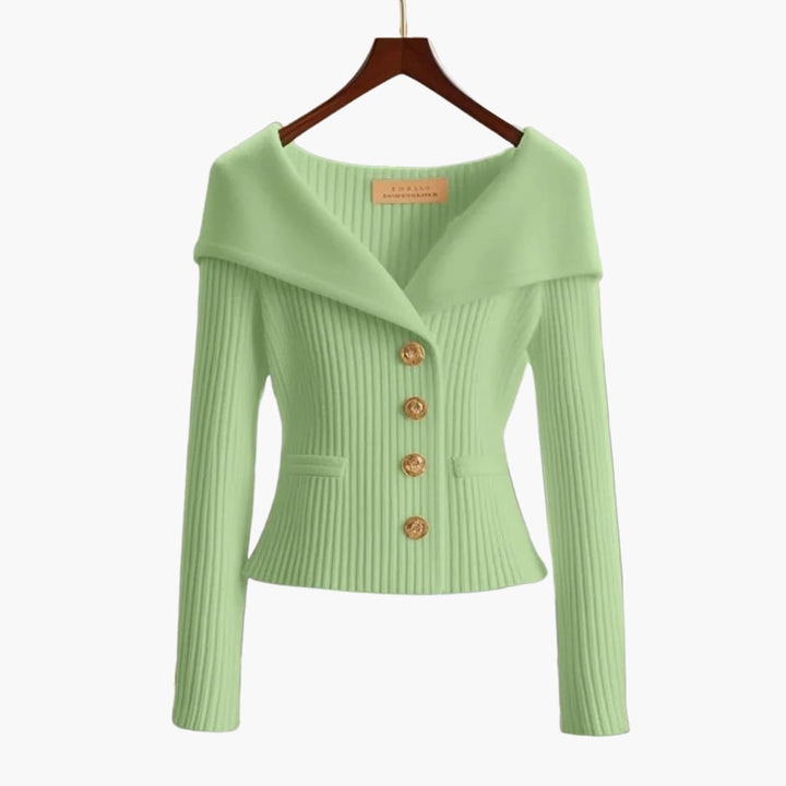 Women's long sleeve button-up cardigan. Comfortable, stylish knitwear for versatile fall layering.