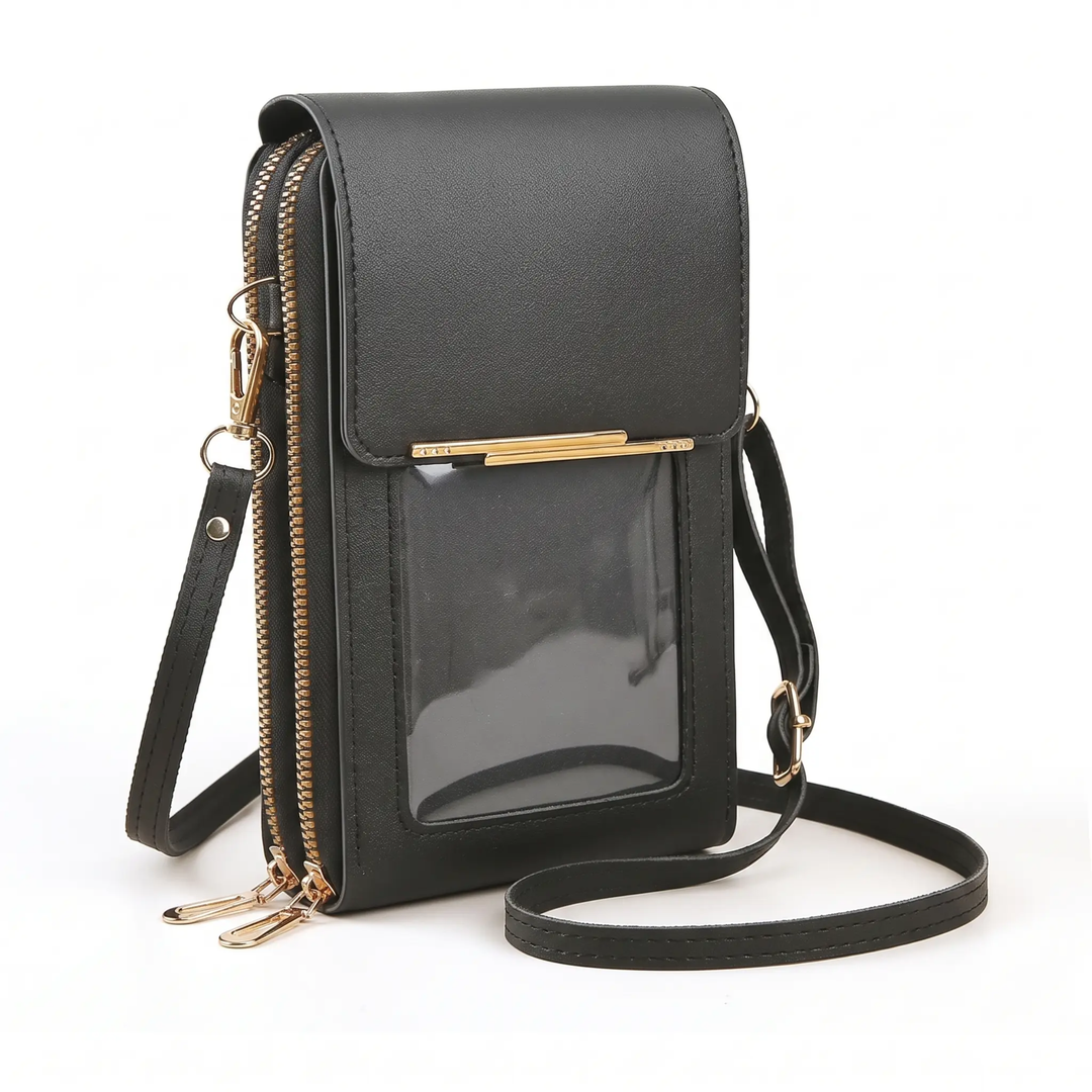 Women's multi-functional crossbody phone bag, an organizer for daily essentials with RFID security.