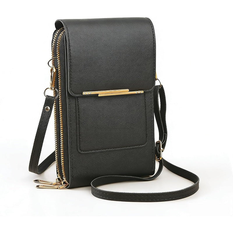Women's elegant crossbody bag in multiple colors, with a touchscreen phone pocket and RFID.