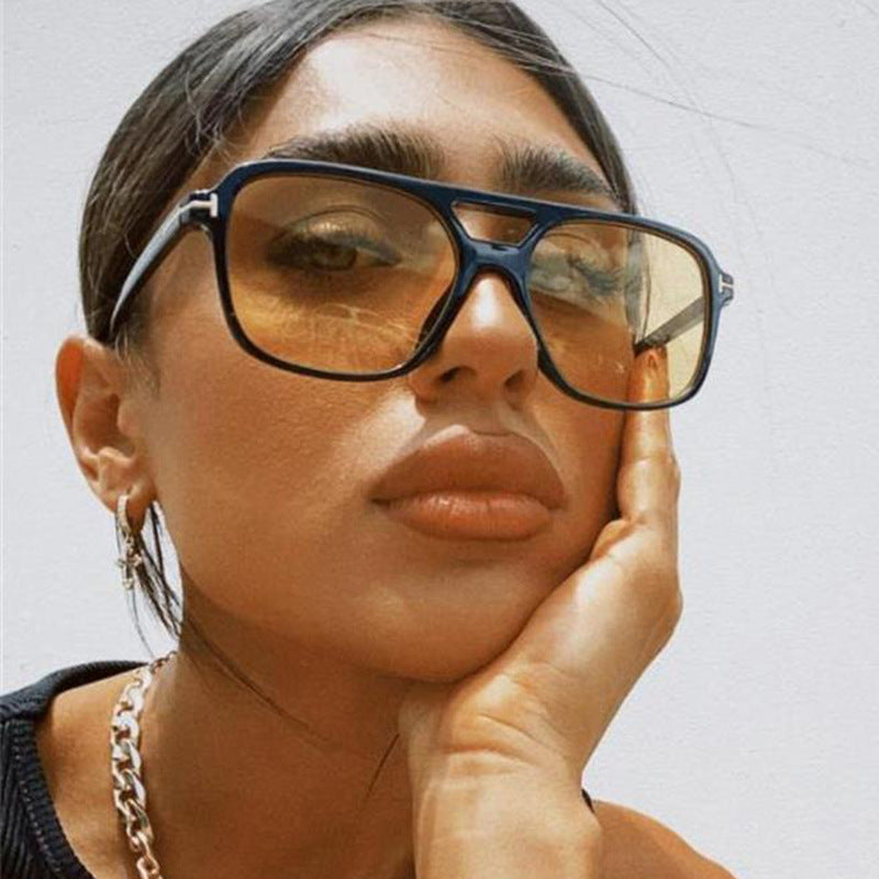 Modern women's sunglasses, a stylish accessory providing essential UV protection for summer.