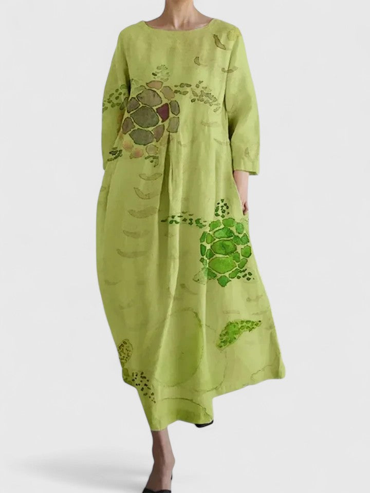 Elegant women's floral print midi dress, versatile for casual wear, parties, and special occasions.