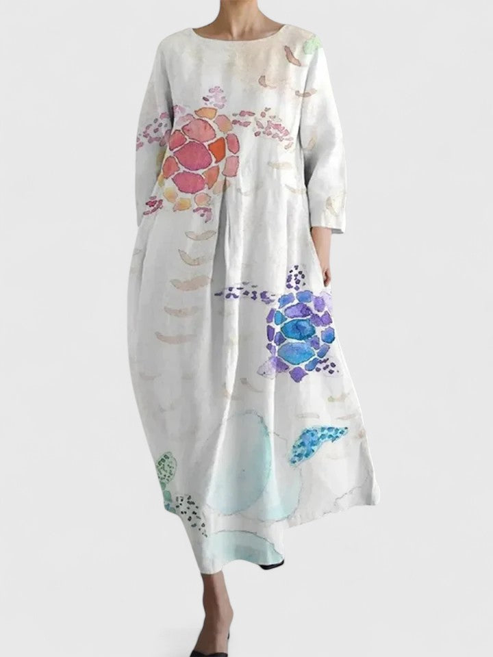 Comfortable women's floral print midi dress, a stunning choice for everyday elegance & party style.