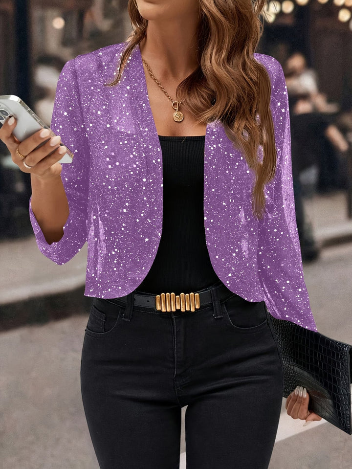 Elegant women's glitter sequin cardigan, a stylish layering piece for parties, holidays, or a glamorous statement.