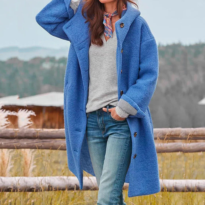 New women's long hooded winter coat, perfect for staying warm and stylish casually