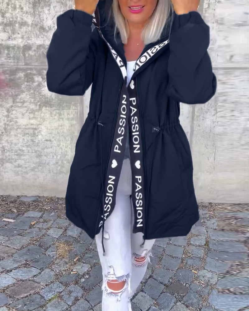 Comfortable women's stylish hooded zip trench. Perfect longline casual outerwear for spring autumn.