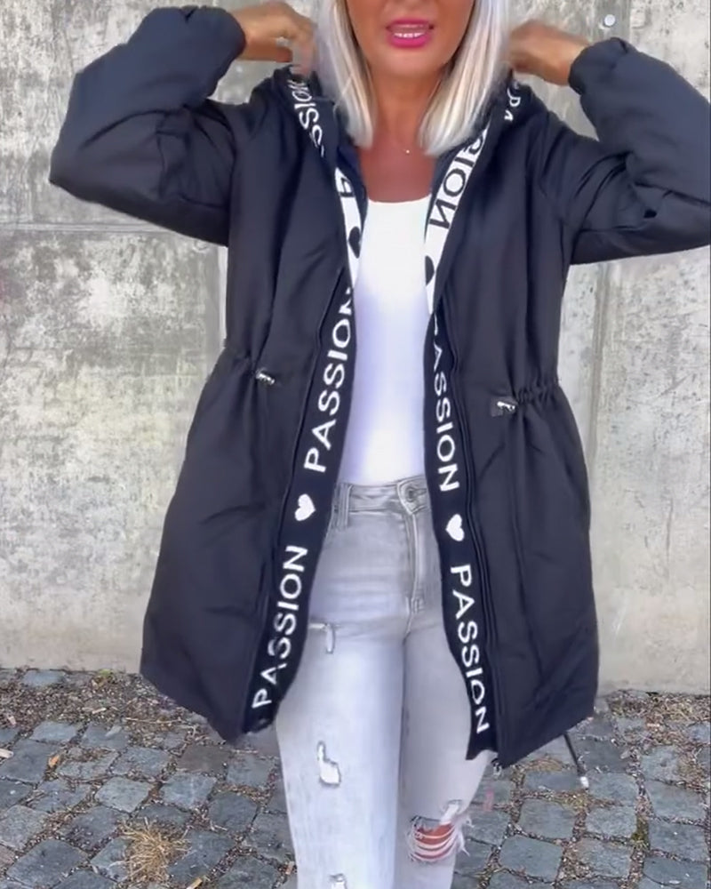 Lightweight hooded zip trench coat for women. Ideal spring autumn jacket & coats, casual and chic.