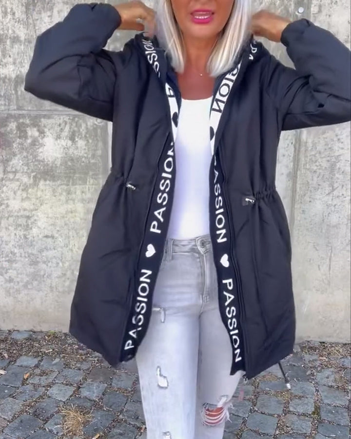 Lightweight hooded zip trench coat for women. Ideal spring autumn jacket & coats, casual and chic.