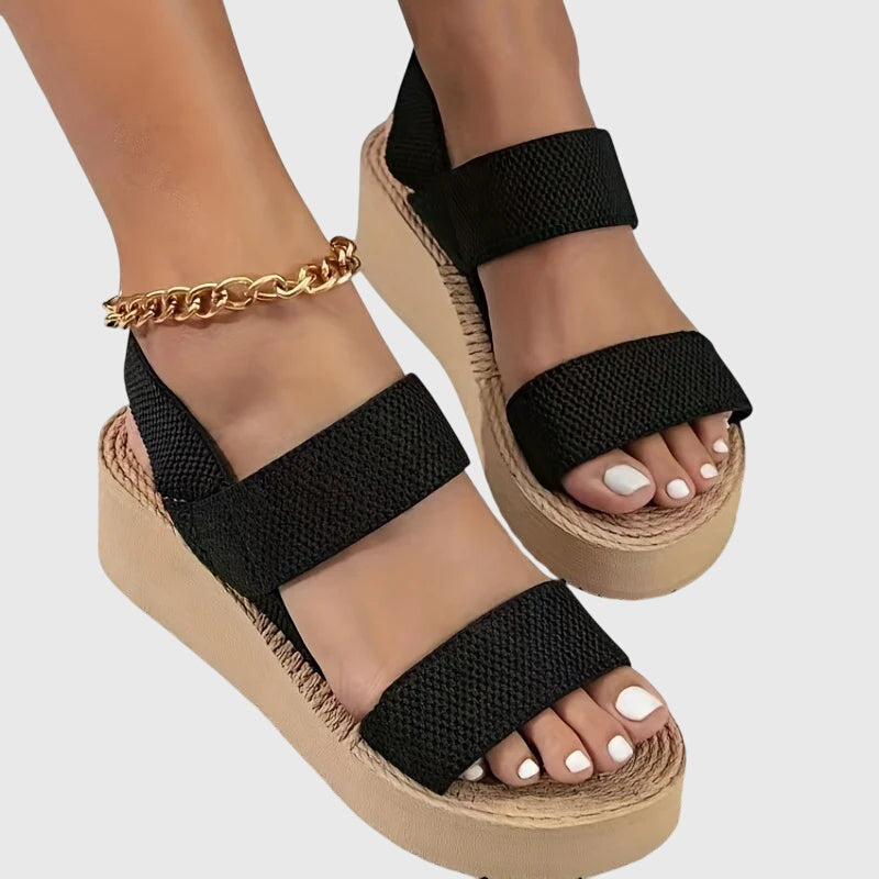Trendy women's orthopedic platform sandals with arch support for ultimate comfort & style.