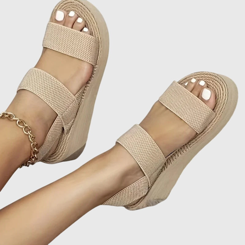 Women's stylish orthopedic footwear: comfortable platform sandals with arch support for all-day wear.