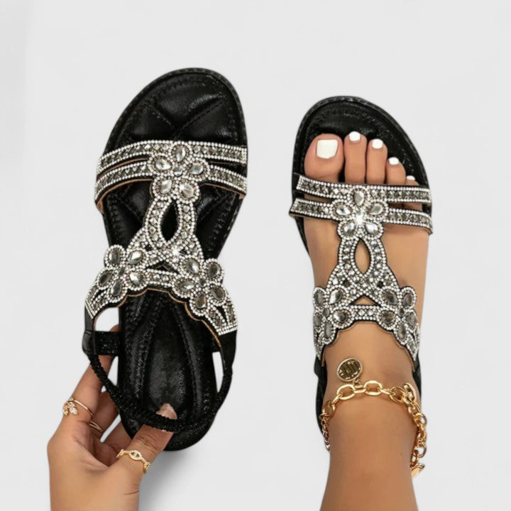 Fashionable women's orthopedic beaded sandals for all-day comfort, foot support & chic summer style.