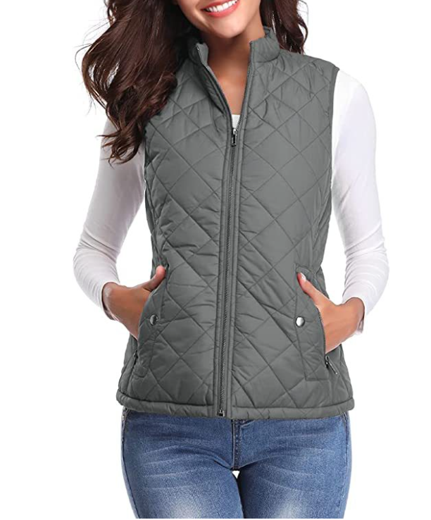 Lightweight women's padded vest, ideal for seasonal layering in transitional weather.