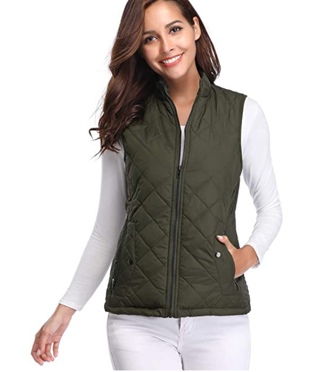 Women's lightly padded vest, a versatile and stylish choice for casual seasonal layering.
