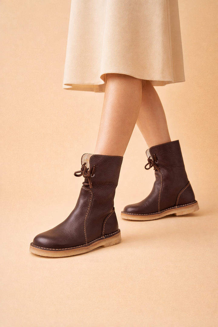 Casual yet fashionable short winter boots for women, offering warmth and style for any winter day.