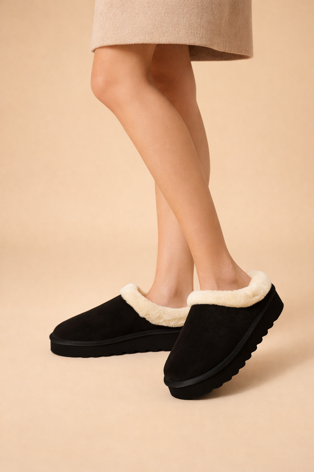 Stylish women's slip-on snow boots with warm lining, ideal for winter fashion.
