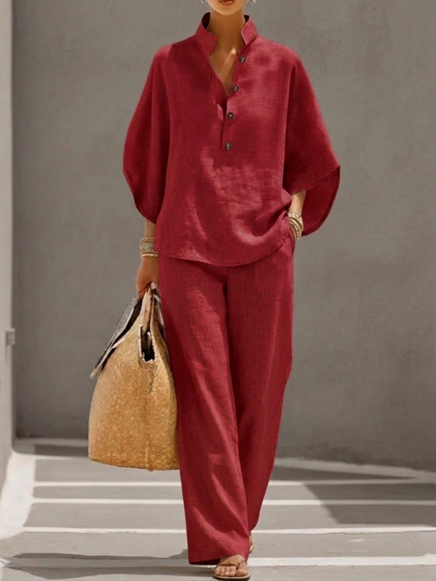 Fashionable women's two-piece set, perfect summer beach outfit and casual wear.