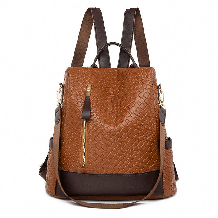 Women's stylish vegan leather anti-theft backpack, perfect for everyday urban travel.