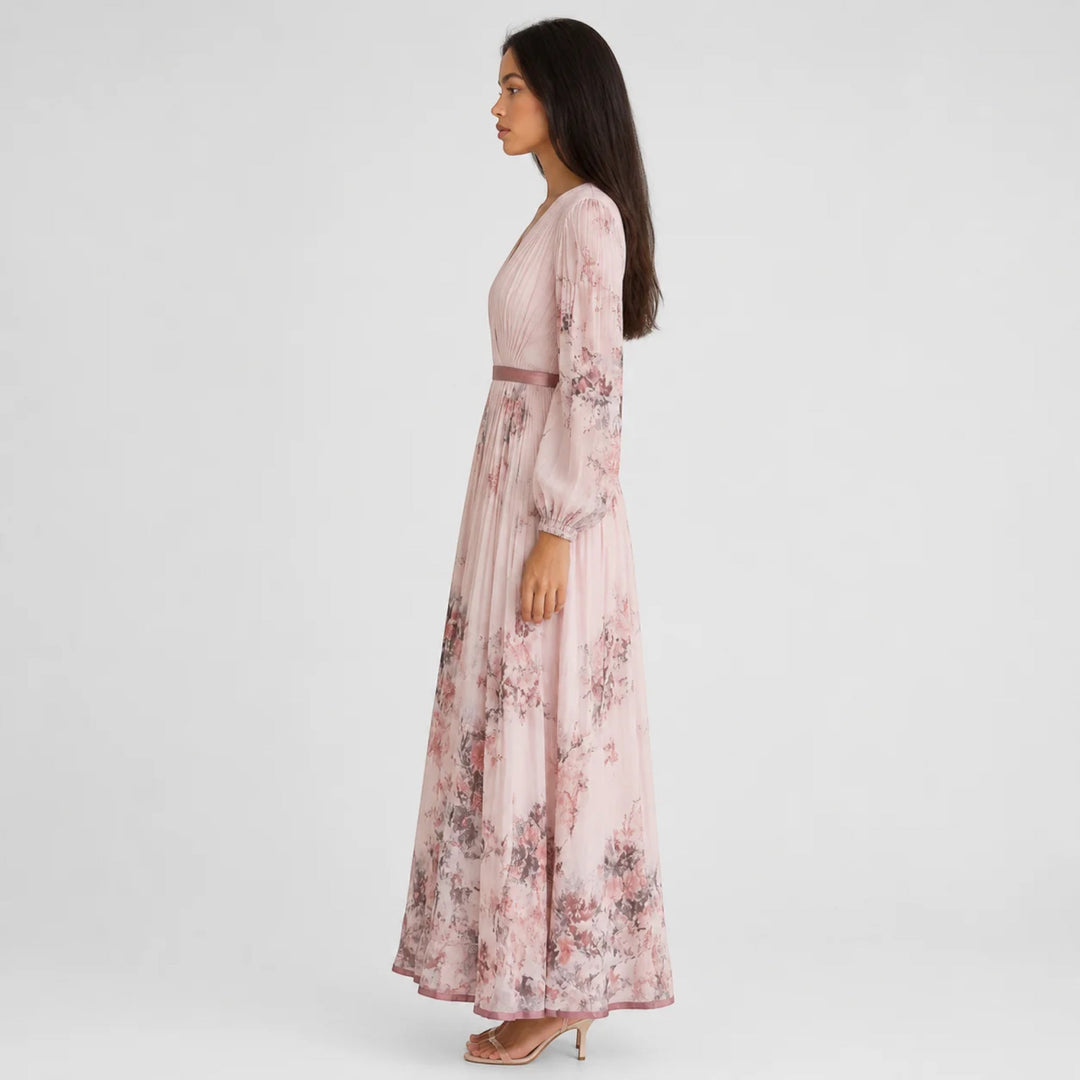 Summer women's sleeveless midi dress, floral pleated A-line, comfortable & stylish.