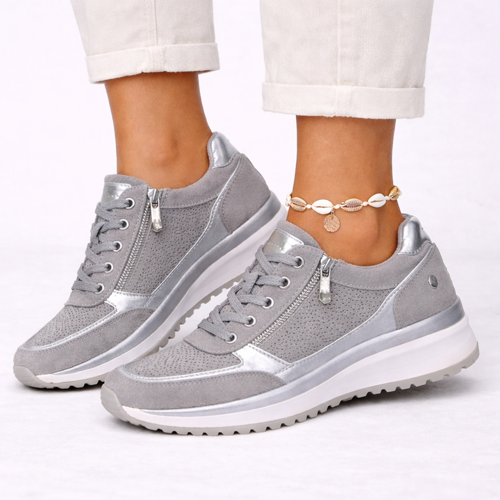 Women's supportive fit everyday sneakers for comfort walking. Ideal casual ladies footwear for an active lifestyle.