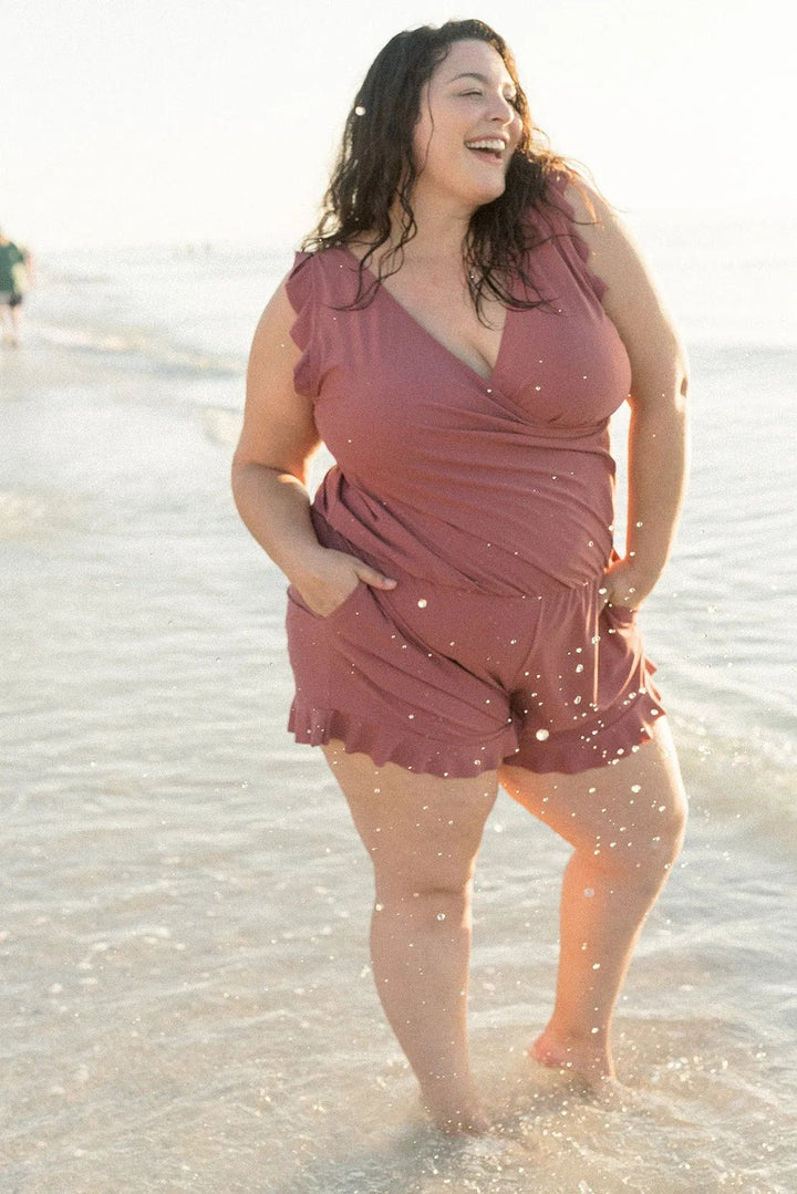 Women's comfortable one-piece swimwear, supportive with a built-in bra for all body types.