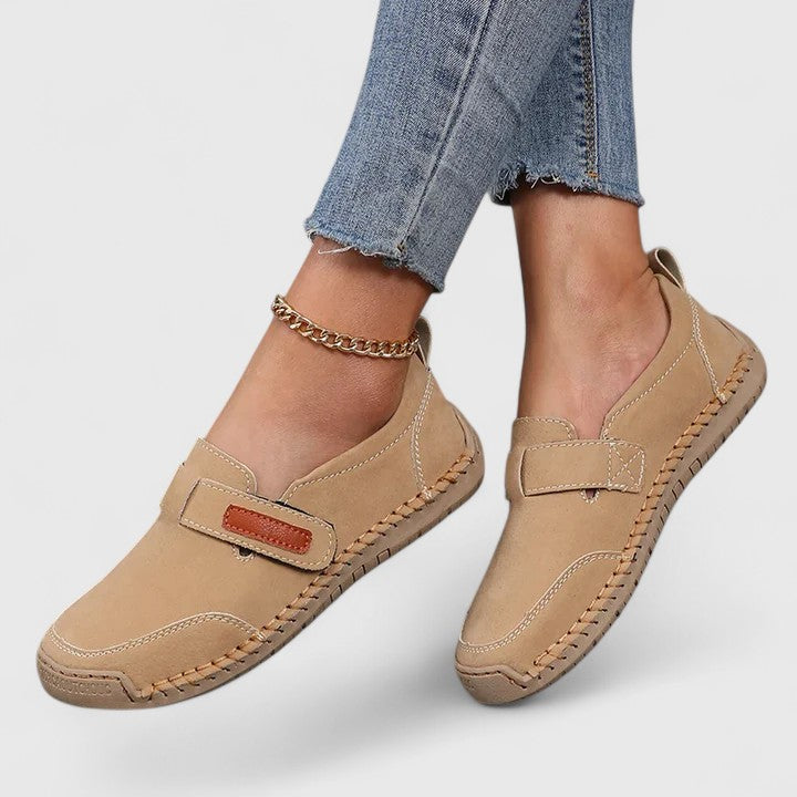 Soft, supportive women's slip-on orthopaedic shoes, great for relieving foot discomfort and daily walks.