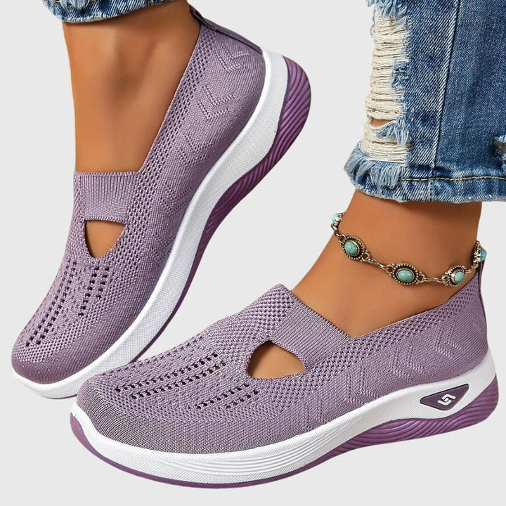 Breathable fabric women's comfort shoes, perfect for long walks & supportive daily wear.