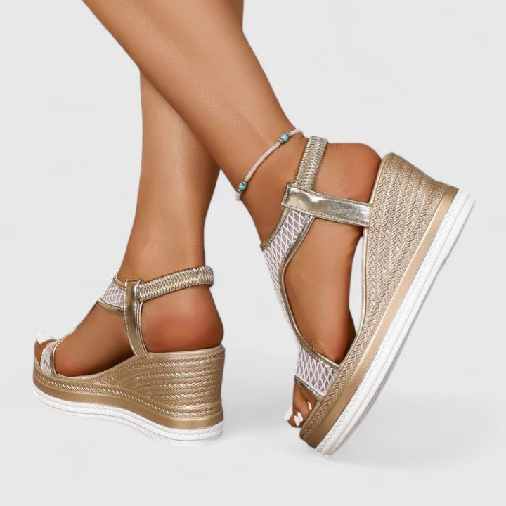 Women's supportive orthopaedic wedge sandals, perfect for summer comfort & elegant style.