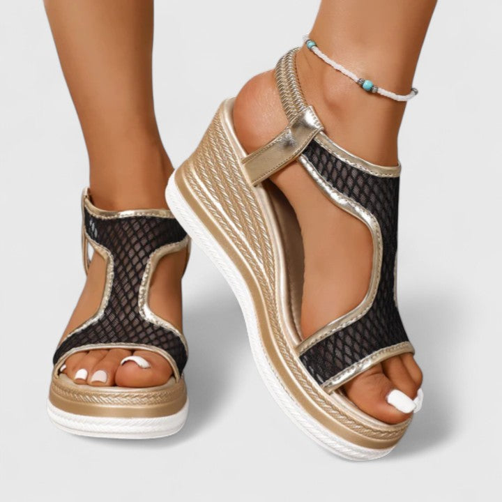 Arch support wedge sandals for women, combining orthopaedic comfort with stylish appeal.