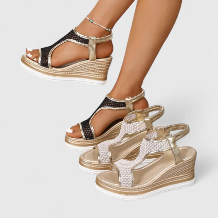 Elegant wedge sandals for women, offering superior arch support & slip-resistant comfort.
