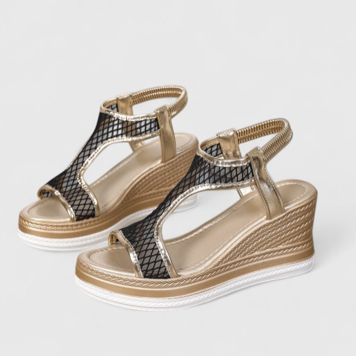 Stylish wedge sandals for women, offering orthopaedic arch support & comfortable summer wear.