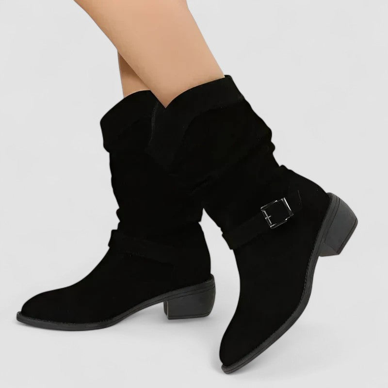 Supportive women's ankle boots with side zip, offering orthopedic comfort & easy wear.