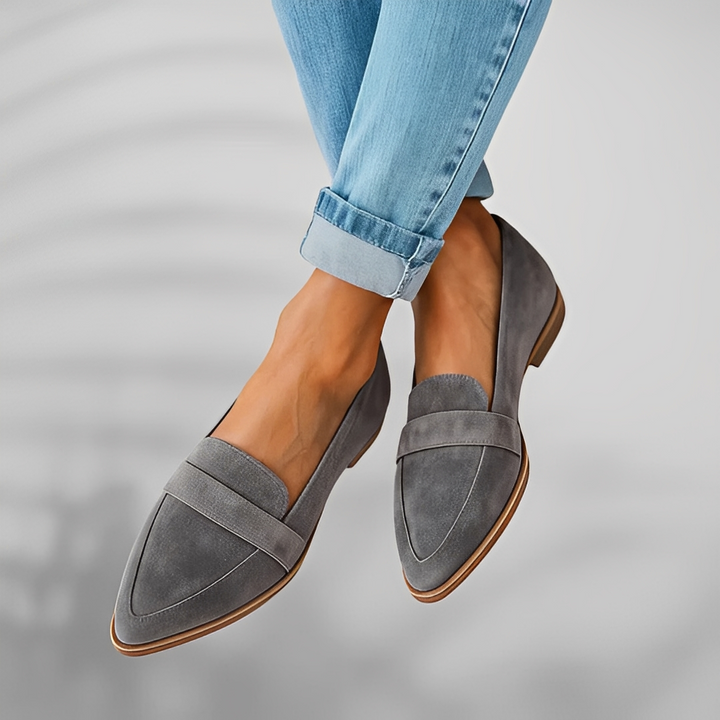 Versatile women's pointed toe flats, perfect for work or casual wear. Comfortable slip-on shoes with arch support.