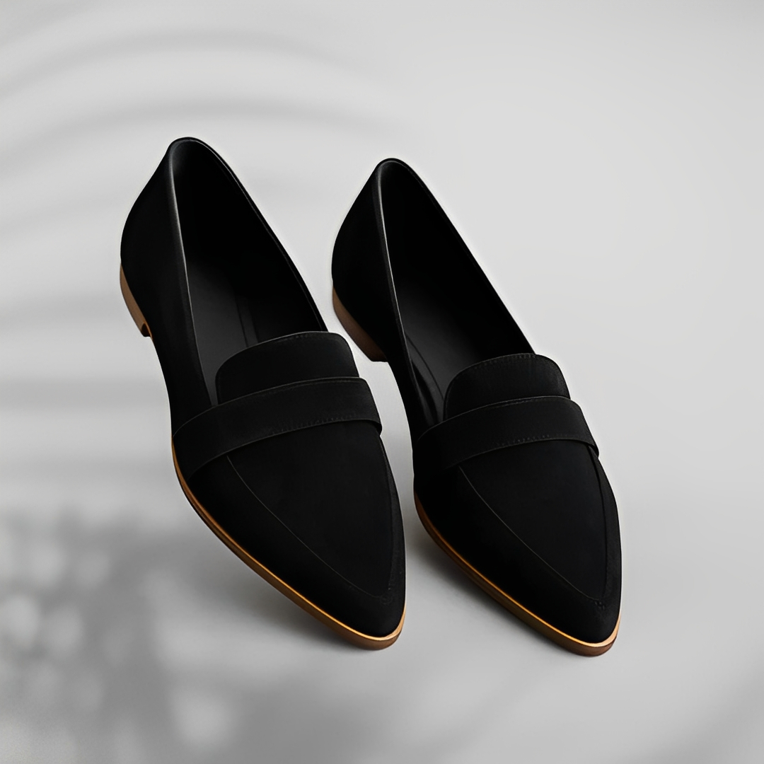 Comfortable women's everyday flats with a stylish pointed toe. Slip-on design provides orthopedic support for all-day wear.
