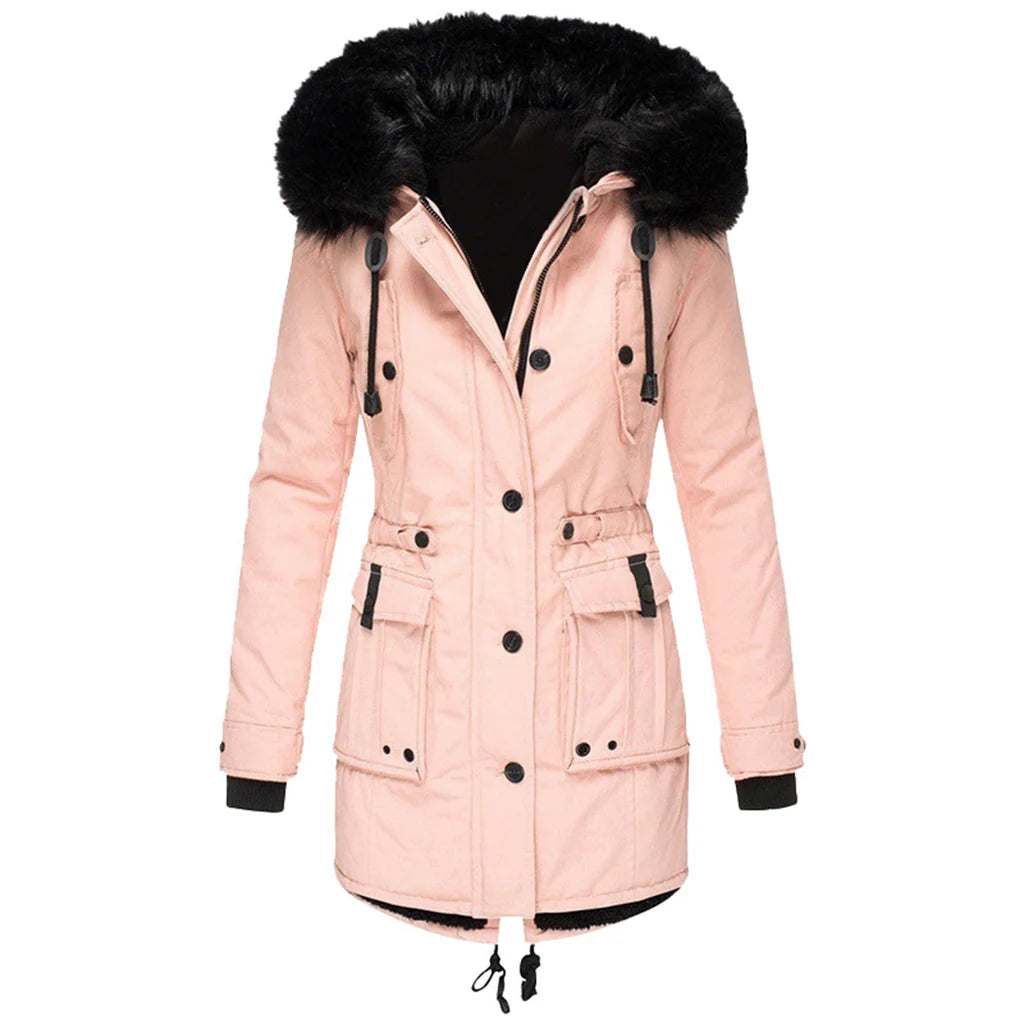 Fashionable ladies jacket with a tailored fit, offering versatile styling options.