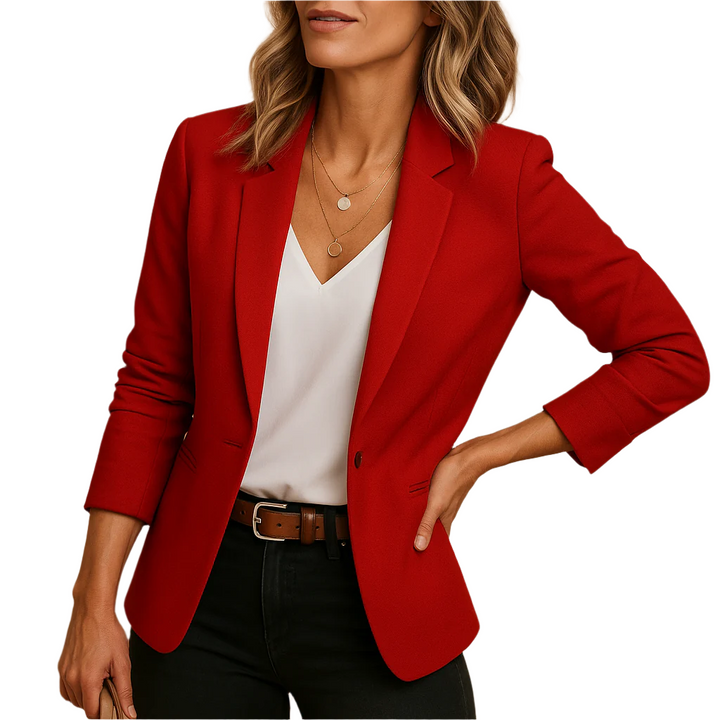 Women's tailored long sleeve blazer in classic black for elegant style