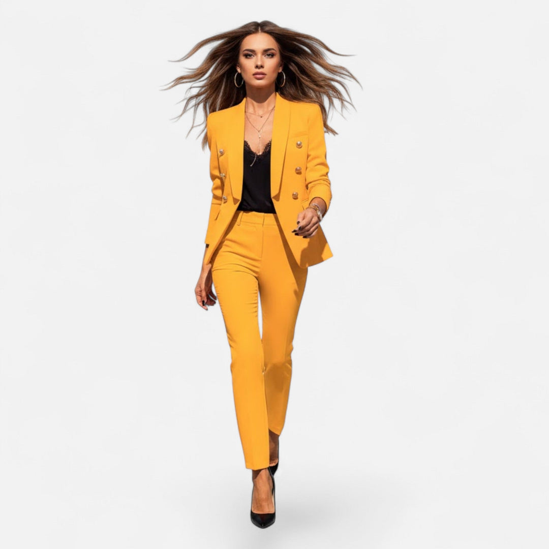 Professional tailored suit for women in classic black