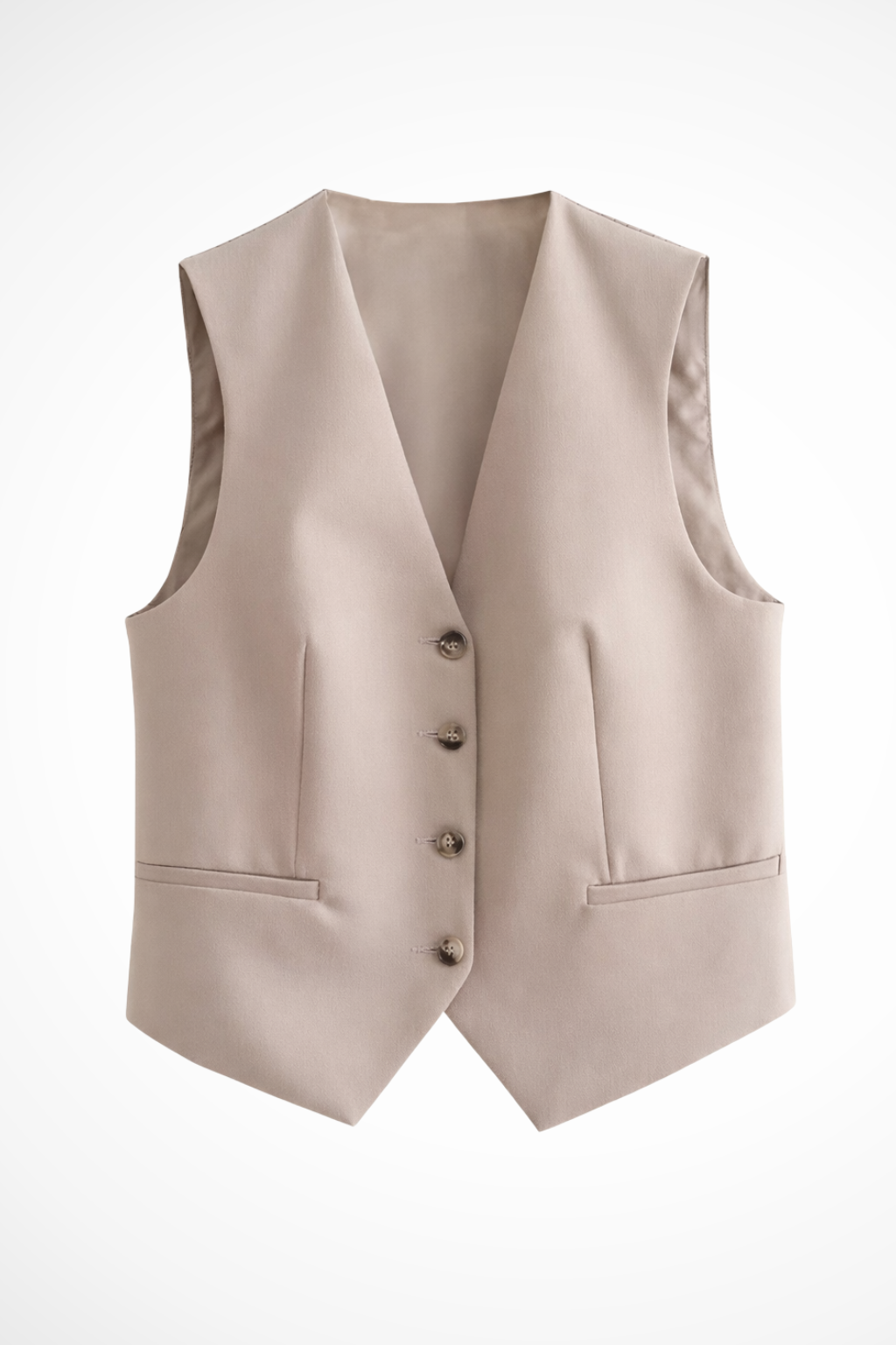 Sophisticated women's straight leg trousers, matching an elegant tailored waistcoat. Versatile workwear.