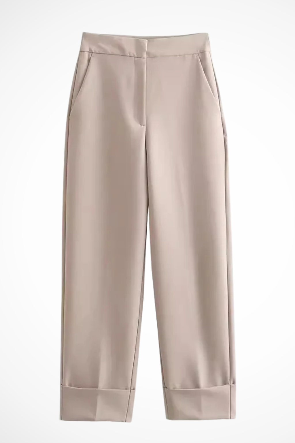Model wearing a modern women's tailored 2 piece suit: waistcoat & straight leg trousers for a chic outfit.