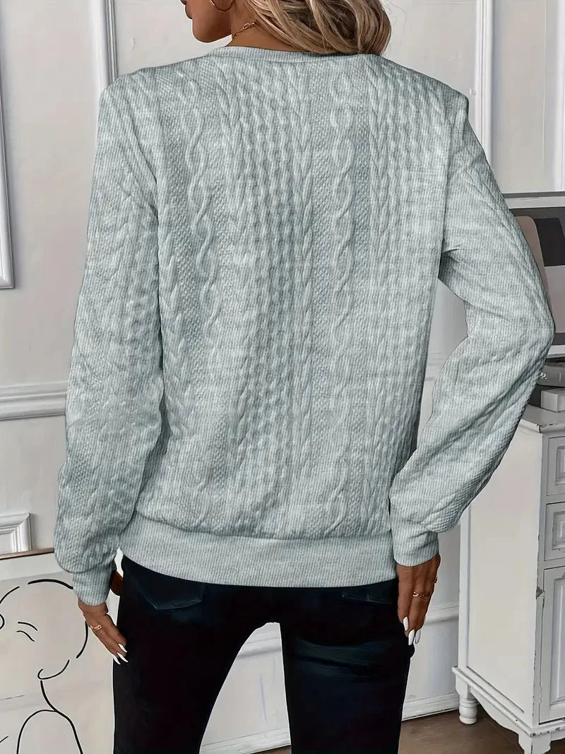 Everyday comfort: Women's textured knit quarter-zip sweater, cozy long sleeve design.