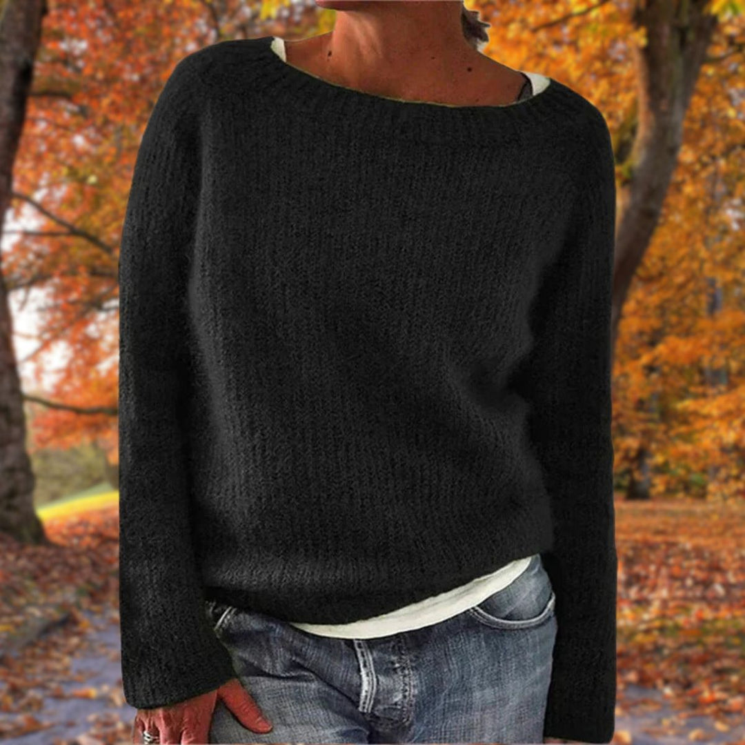 Timeless comfort women's knit sweater. Classic, cozy & chic, ideal for versatile autumn and winter wear.