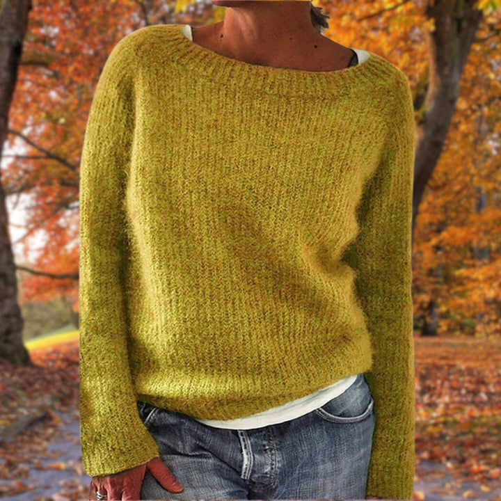 Classic women's knit sweater. Chic, cozy & comfortable, a versatile top for autumn/winter everyday style.