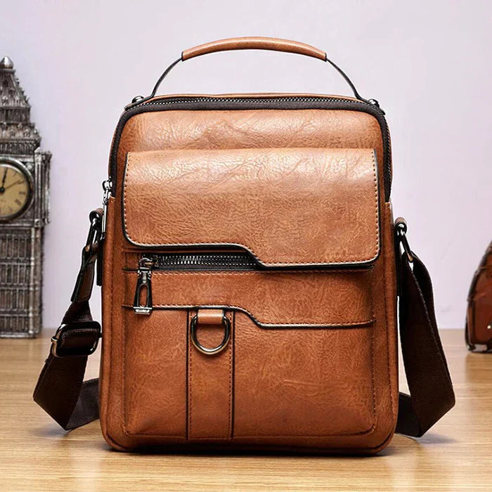 Close-up of the genuine leather texture on a women's elegant handbag.