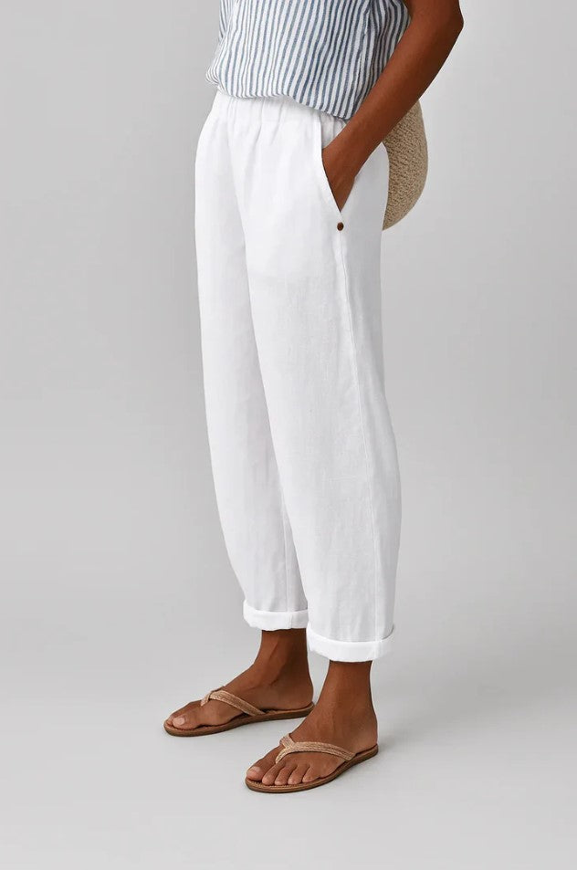 Comfortable ladies' everyday straight leg trousers, made from a soft cotton blend, ideal for spring summer casual style.