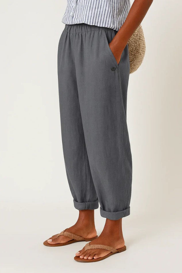 Ladies' everyday casual pants with a straight leg and comfortable relaxed fit, essential plain trousers for spring summer.