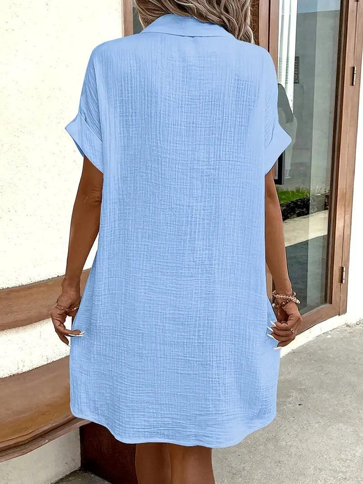 Elegant & versatile women's V-neck blouse dress, perfect for all smart casual events.