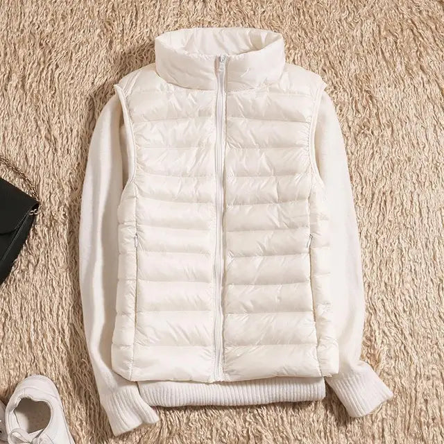 Women's casual ultra light vest, perfect outerwear for autumn & winter adventures.