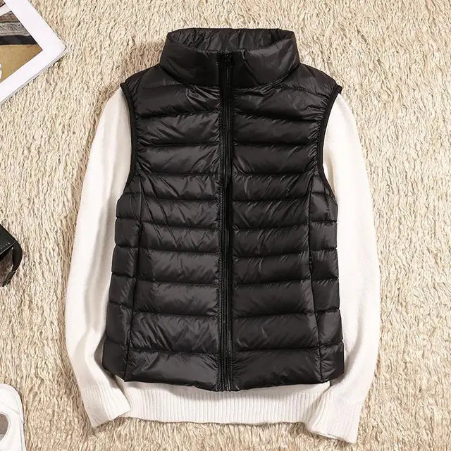 Lightweight women's vest, perfect for warm, comfortable casual autumn & winter layering.