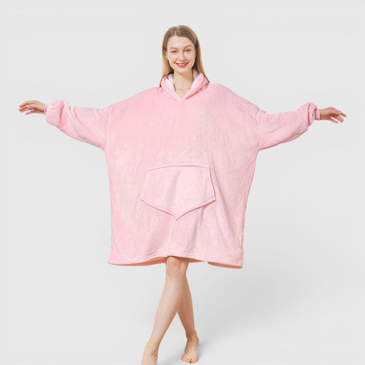 Women's ultra soft hoodie blanket for cozy wearable comfort. Perfect for lounging & relaxing.