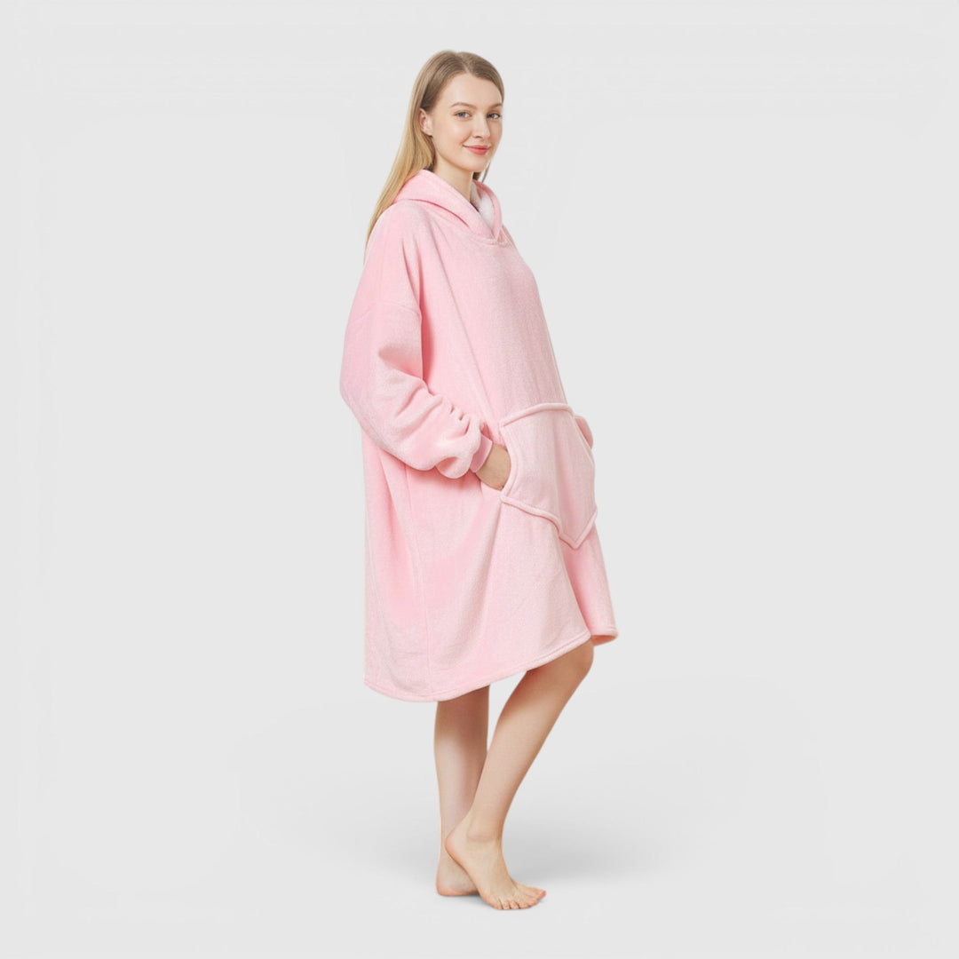Experience home comfort with this women's ultra soft wearable hoodie blanket. Cozy and warm.
