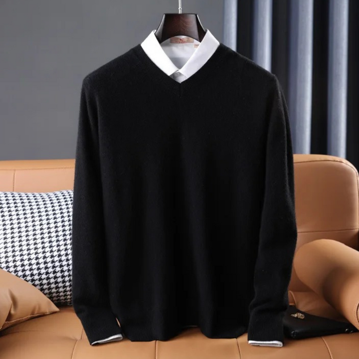 Stylish women's long-sleeve v-neck pullover, a colorful and ultra-soft sweater for winter fashion.
