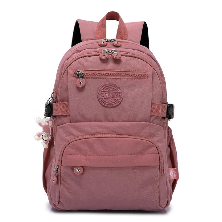 Women's urban commuter nylon backpack, durable & water-resistant for daily use.